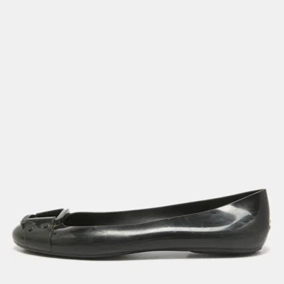 Pre-owned Jimmy Choo Black Rubber Ballet Flats Size 40