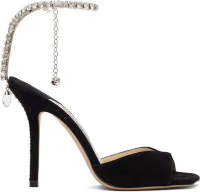 Jimmy Choo Black Saeda 100 Heeled Sandals In Multi