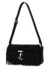 JIMMY CHOO BLACK SATIN MINI AVENUE SHOULDER BAG