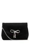 Jimmy Choo Black Satin Mini Soft Bow Clutch In Multi