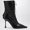 Jimmy Choo Scarlett 95 Leather Lace-up Boots In Black