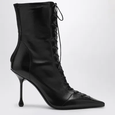 Jimmy Choo Scarlett 95 Leather Bootie In Black