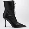 Jimmy Choo Scarlett 95 Leather Lace-up Boots In Black