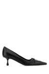 Jimmy Choo Scarlett Leather Lace-up Kitten Heel Pumps In Black