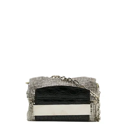 Pre-owned Jimmy Choo Black Silver Leather Metal Shoulder Bag ()