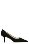 Jimmy Choo Black Solid Pointed Toe Pumps In Black
