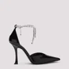 Jimmy Choo Stevie 100 Crystal-embellished Pumps In Patent Leather In Black