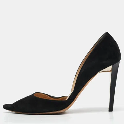 Pre-owned Jimmy Choo Black Suede Addison D'orsay Pumps Size 39