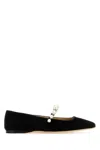 Jimmy Choo Black Suede Ade Ballerinas