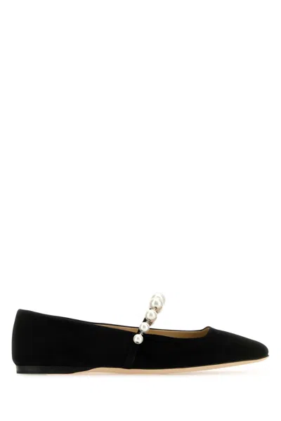Jimmy Choo Black Suede Ade Ballerinas