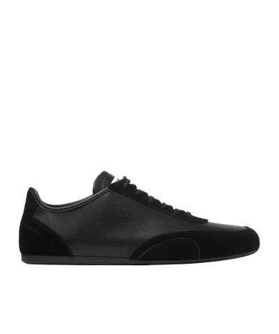 Jimmy Choo Black Suede And Leather Low Top Trainers