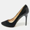 Jimmy Choo Black Suede And Patent Leather Pointed Toe Pumps In Black