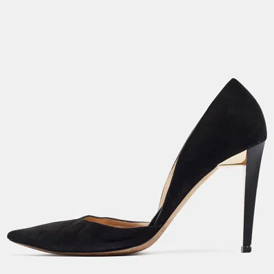 Pre-owned Jimmy Choo Black Suede D'orsay Pumps Size 40