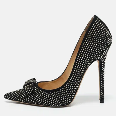Pre-owned Jimmy Choo Black Suede Maya Studded Pumps Size 38