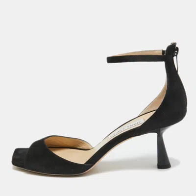 Pre-owned Jimmy Choo Black Suede Reon Sandals Size 41