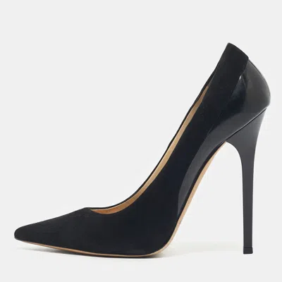 Pre-owned Jimmy Choo Black Suede Romy Pointed Toe Pumps Size 39