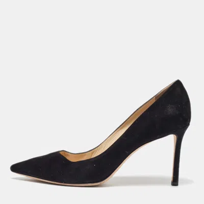 Pre-owned Jimmy Choo Black Suede Romy Pumps Size 40