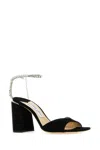 Jimmy Choo Saeda Sandal Block Heel In Blackcrystal