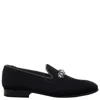 Jimmy Choo Black Thame Crystal-embellished Loafers In Black