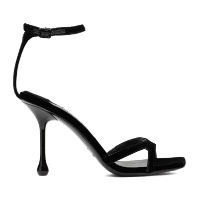 JIMMY CHOO BLACK VELVET IXIA 95 SANDAL