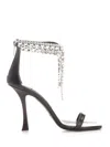 Jimmy Choo Verity 100 Crystal Embellished Leather Sandals In Black