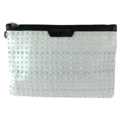 Pre-owned Jimmy Choo Black White Leather Clutch Bag ()