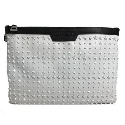 Pre-owned Jimmy Choo Black White Leather Clutch Bag () In Black, White