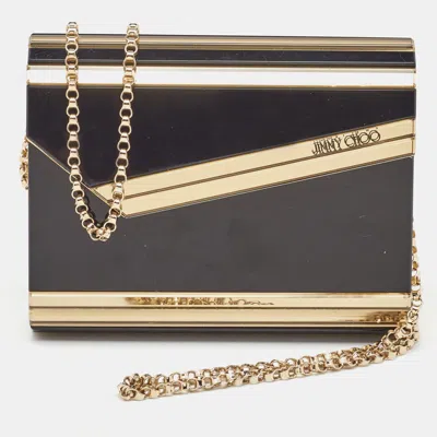 Pre-owned Jimmy Choo Black/gold Acrylic Candy Chain Clutch