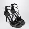 Jimmy Choo Square-headed High-heeled Sandals In Black