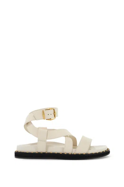 JIMMY CHOO STYLISH AND COMFORTABLE LEATHER FLAT SANDALS FOR WOMEN
