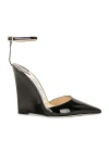 Jimmy Choo Blake 100 Patent Leather Wedge In Black