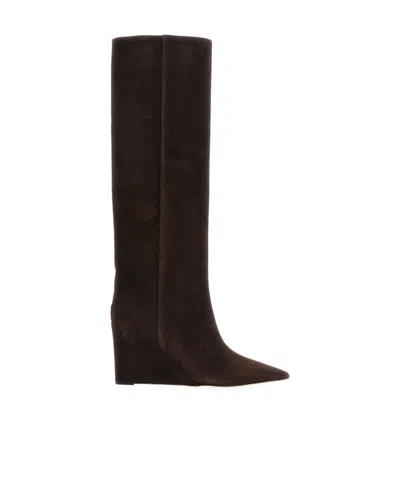 Jimmy Choo Blake Kb 85 Wedge Boots In Brown