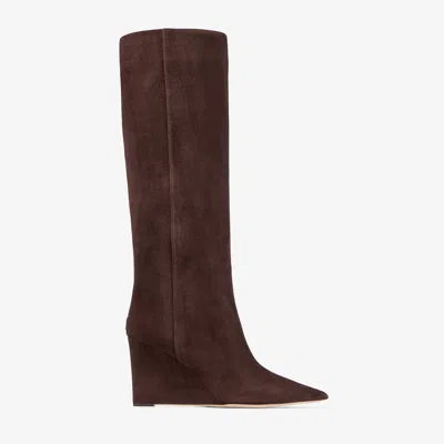 Jimmy Choo Blake Wedge-heel Boots In Brown