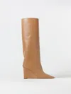 Jimmy Choo Calf Leather Blake Boots With Wedge Heel In Biscuit