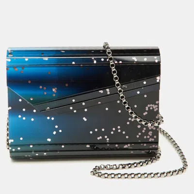 Jimmy Choo Blue Acrylic And Leather Candy Chain Clutch In Multi