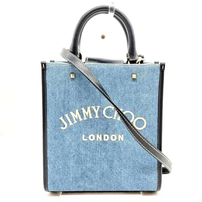 Pre-owned Jimmy Choo Blue Blue Leather Handbag Shoulder Bag Tote Bag () In Multi