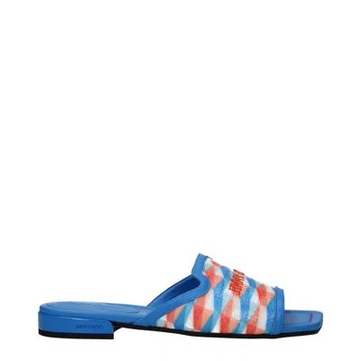 JIMMY CHOO BLUE FABRIC WOMEN'S SLIPPER