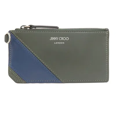 Pre-owned Jimmy Choo Blue Green Leather Coin Purse/coin Case () In Blue, Green