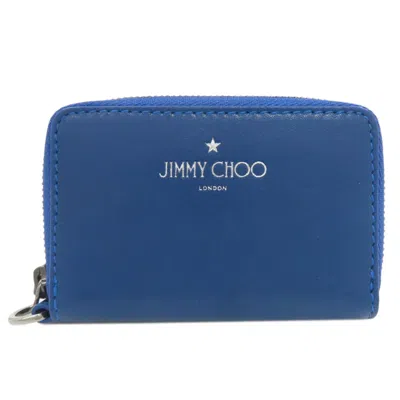 Pre-owned Jimmy Choo Blue Leather Coin Purse/coin Case ()