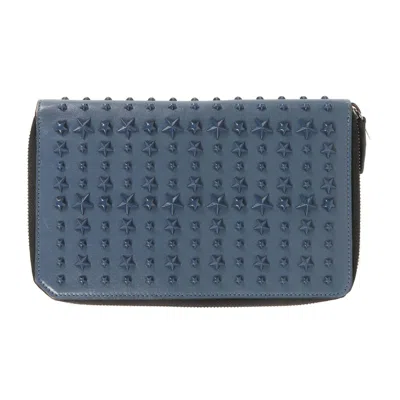Pre-owned Jimmy Choo Blue Leather Long Wallet (bi-fold) ()