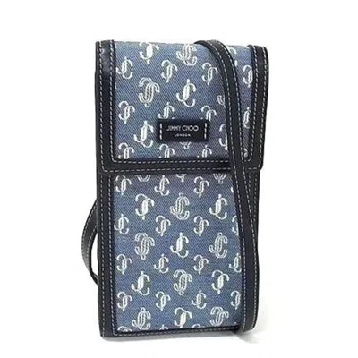 Pre-owned Jimmy Choo Blue Navy Leather Denim Pochette Shoulder Bag () In Blue, Navy
