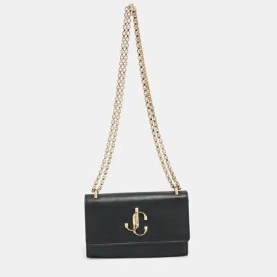 Pre-owned Jimmy Choo Bohemia Black Leather Chain Clutch