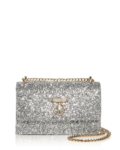 Jimmy Choo Bohemia Glitter Embellished Shoulder Bag In Silver  