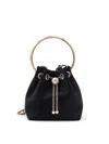 Jimmy Choo Bonbon Handbag With Drawstring Closure And Circular Metal Handle