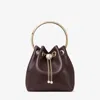 Jimmy Choo Leather Bon Bon Top-handle Bag In Purple