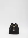 Jimmy Choo Bon Bon Leather Bucket Chain Shoulder Bag In Black