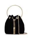 Jimmy Choo Round Handle Shoulder Bag Tassel In Black