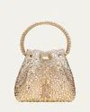 Jimmy Choo Bon Bon Beaded Top-handle Bag In Gold/silver