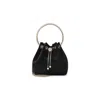 Jimmy Choo Bon Bon Black Satin Handbag In Black
