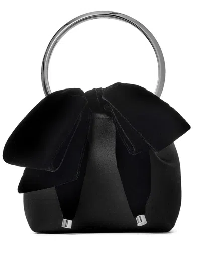 Jimmy Choo Bon Bon Bow-detail Satin Bag In Black